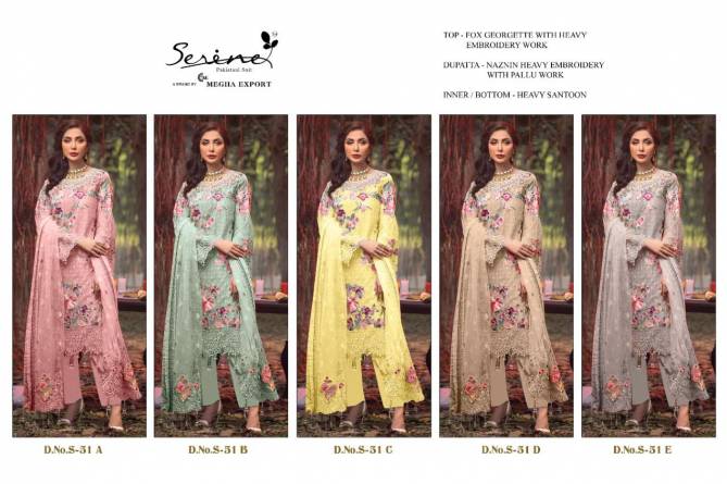 Serene S 51 Georgette Heavy Festive Wear Pakistani Salwar Kameez Collection